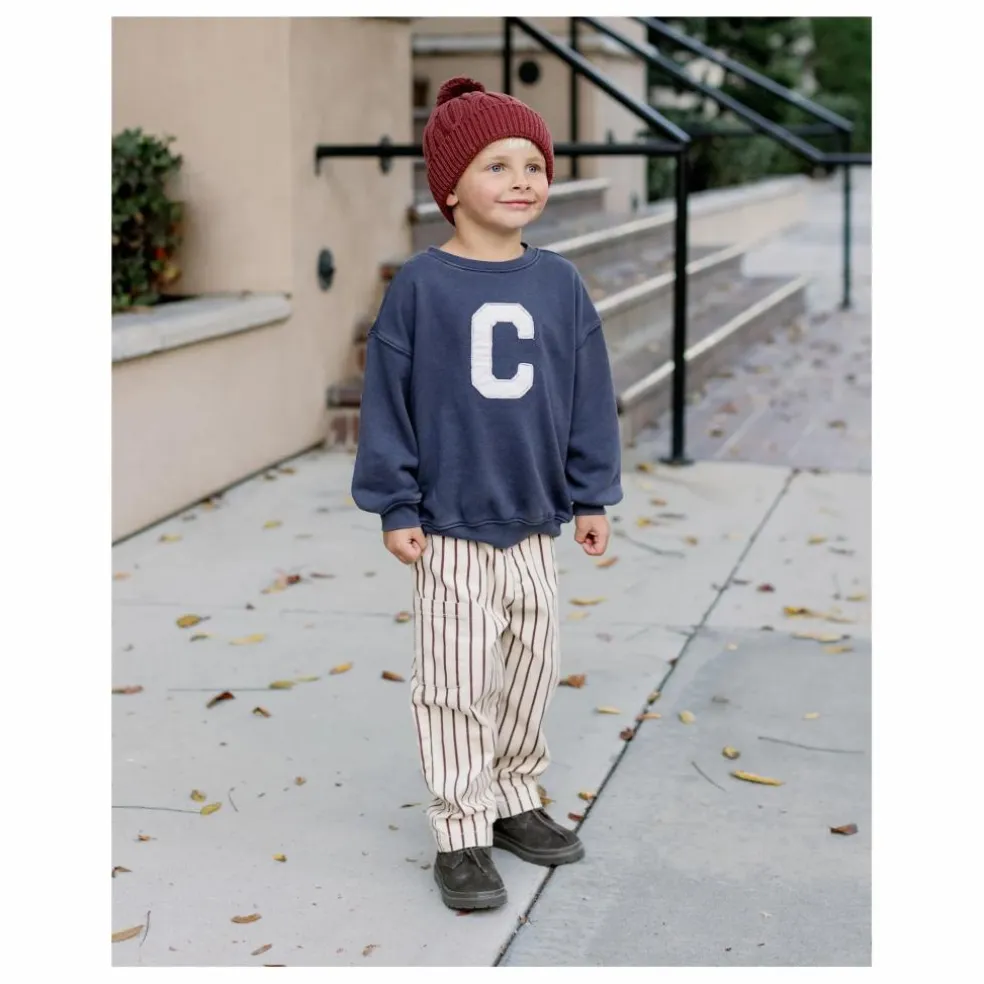 Pantalon Cargo Rayures | Ecru
