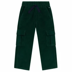 Pantalon Cargo Velours Côtelé Coton Bio | Vert sapin