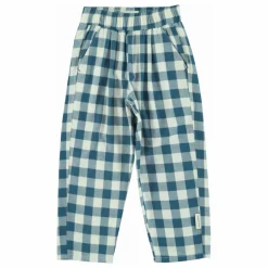 Pantalon Carreaux Coton Bio | Bleu