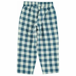 Pantalon Carreaux Coton Bio | Bleu