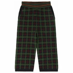 Pantalon Carreaux Feutré Laine de Mérinos | Vert