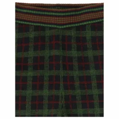 Pantalon Carreaux Feutré Laine de Mérinos | Vert