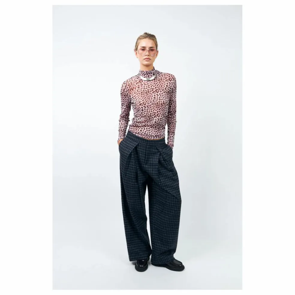 Pantalon Carreaux Zola | Bleu foncé