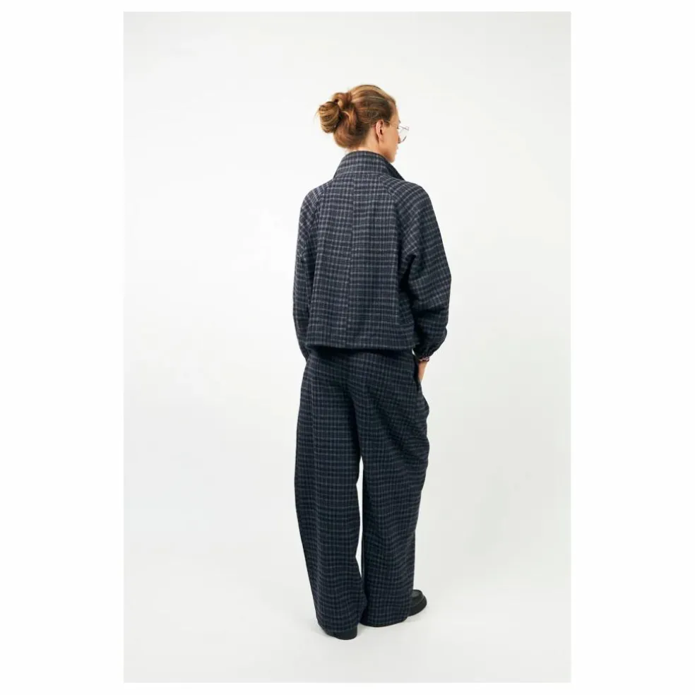 Pantalon Carreaux Zola | Bleu foncé