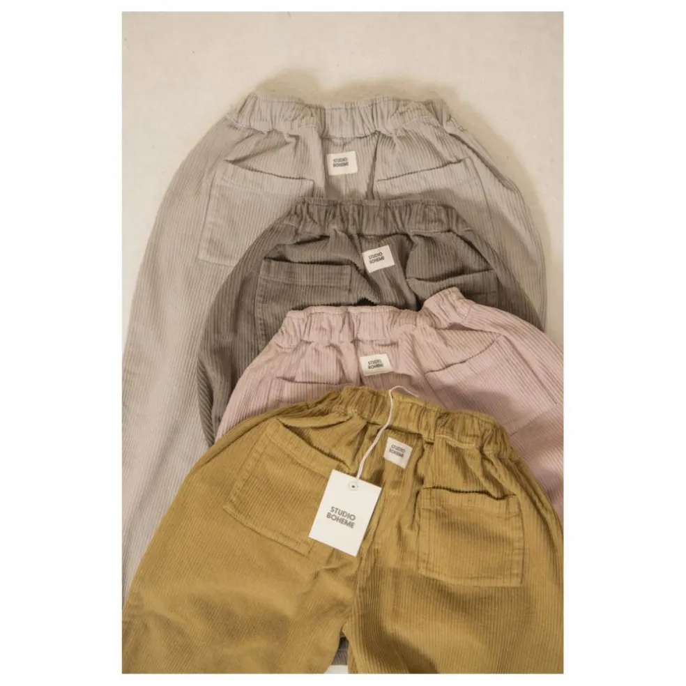 Pantalon Carrot Velours Côtelé Coton Bio | Gris