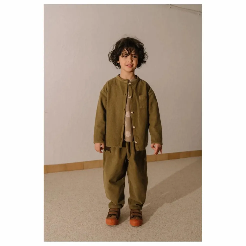 Pantalon Carrot Velours Côtelé Coton Bio | Vert kaki