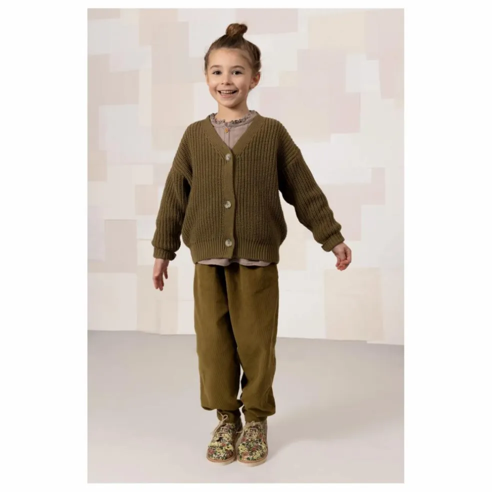 Pantalon Carrot Velours Côtelé Coton Bio | Vert kaki