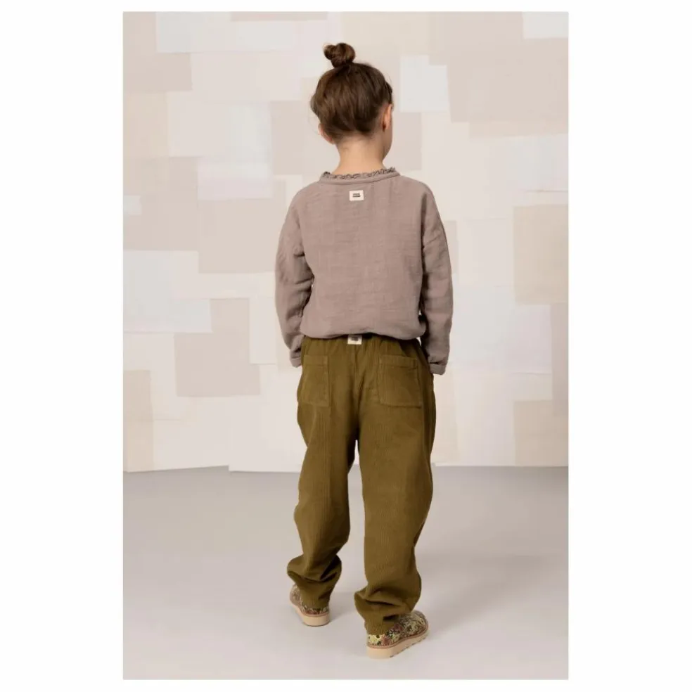 Pantalon Carrot Velours Côtelé Coton Bio | Vert kaki