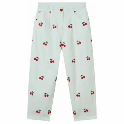 Pantalon Cerises Coton Gabardine | Blanc