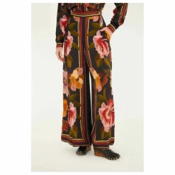 Pantalon Chenille Flowers | Noir