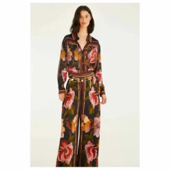 Pantalon Chenille Flowers | Noir