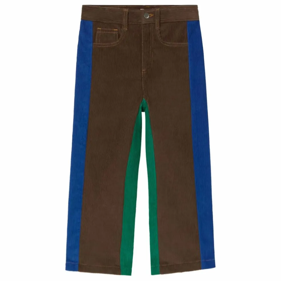 Pantalon Colorblock Velours Côtelé | Marron
