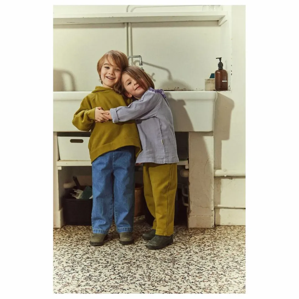 Pantalon Coton Bio Pomelos | Bleu