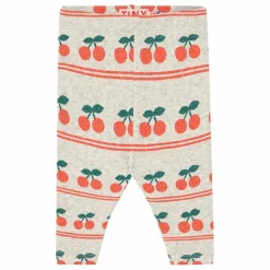 Pantalon Côtelé Cerises Coton Bio Bébé | Crème