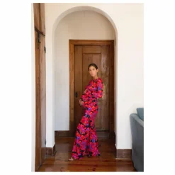 Pantalon de Grossesse Andrea Flower Power | Rouge