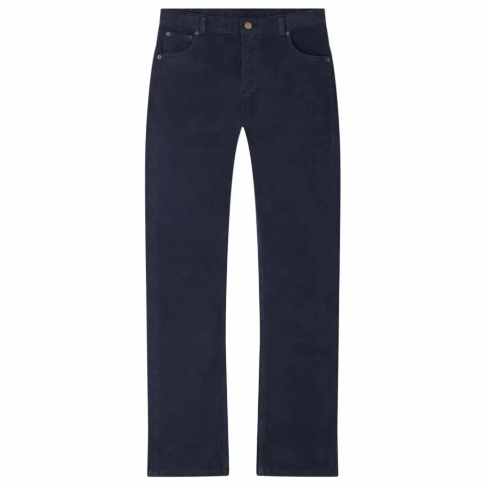Pantalon Dewey en velours cotelé bleu foncé | Bleu nuit