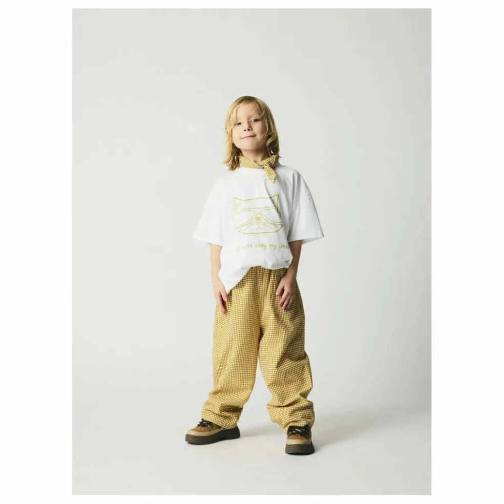 Pantalon Dora Carreaux Coton Bio | Beige