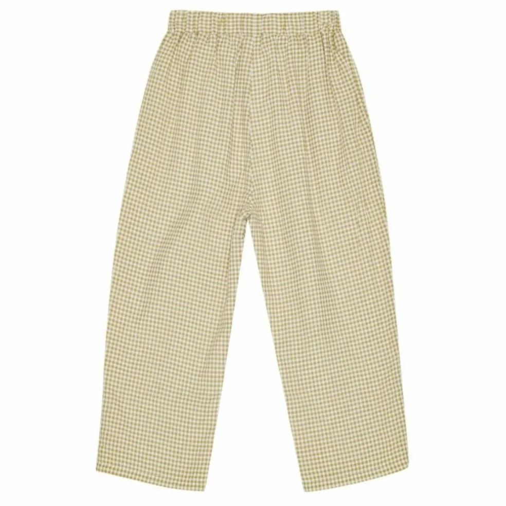 Pantalon Dora Carreaux Coton Bio | Beige