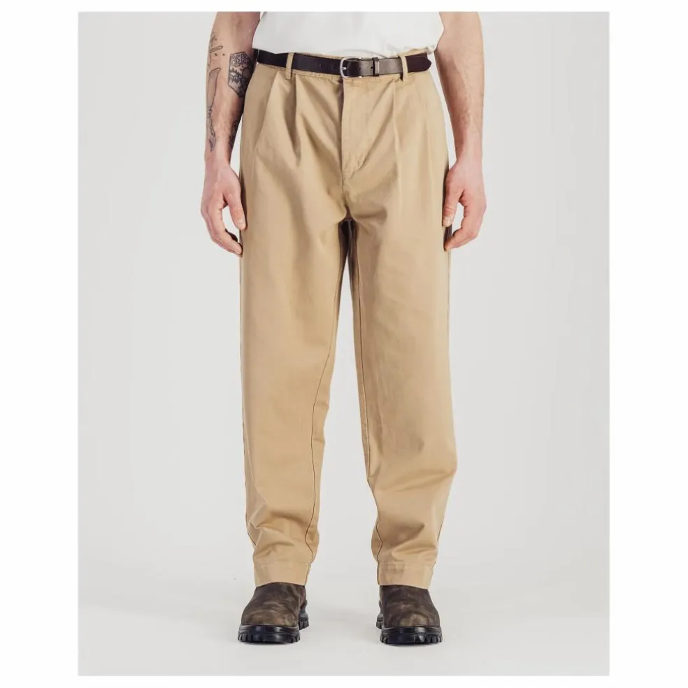 Pantalon Double Plis Twill | Beige