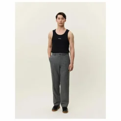 Pantalon Droit Como Pinstripe Mouliné Slacks Rayures | Gris