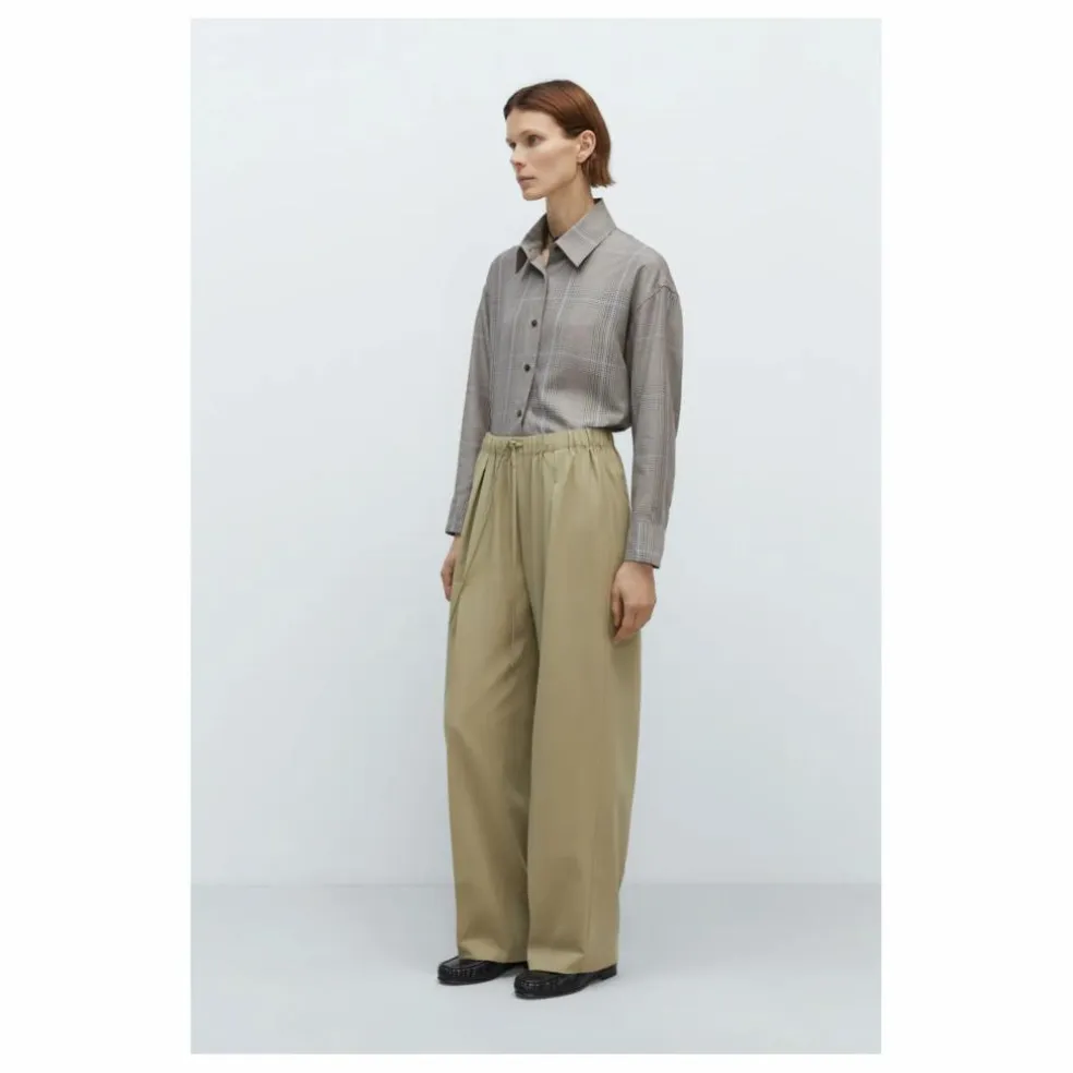 Pantalon Elastiqué Relaxed Laine Vierge | Olive