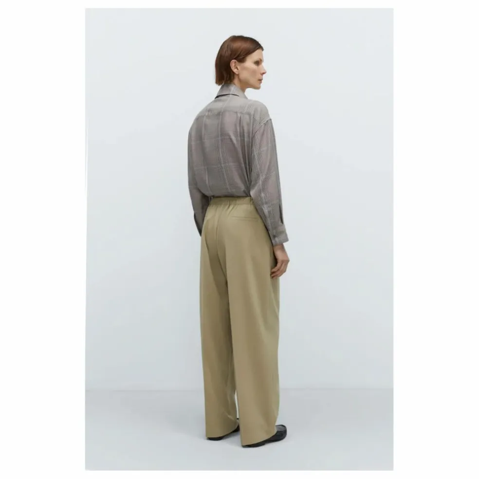 Pantalon Elastiqué Relaxed Laine Vierge | Olive