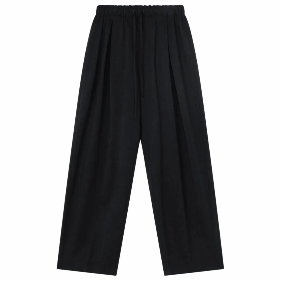 Pantalon Elastiqué Relaxed Laine Vierge | Gris anthracite