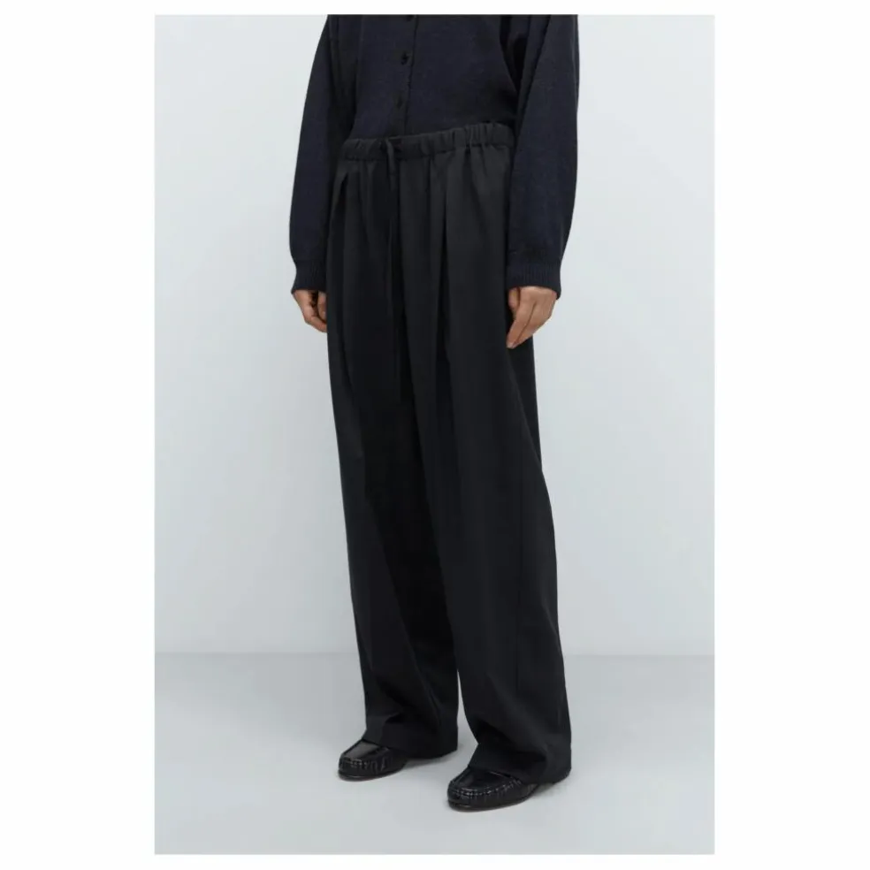 Pantalon Elastiqué Relaxed Laine Vierge | Gris anthracite