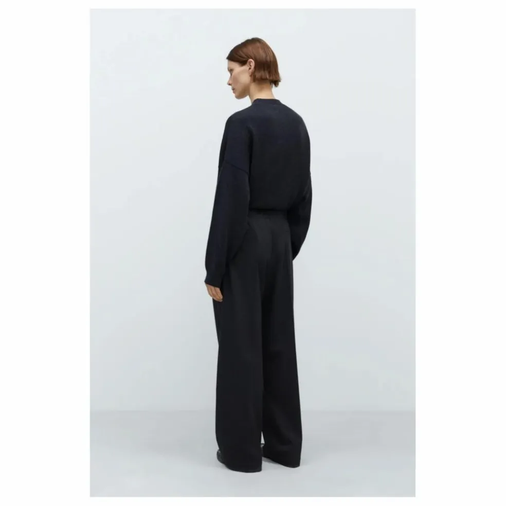 Pantalon Elastiqué Relaxed Laine Vierge | Gris anthracite