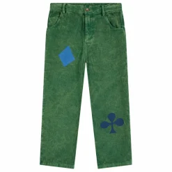 Pantalon Empiècements Velours Côtelé | Vert
