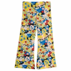 Pantalon Flare Fleurie Coton Bio | Jaune