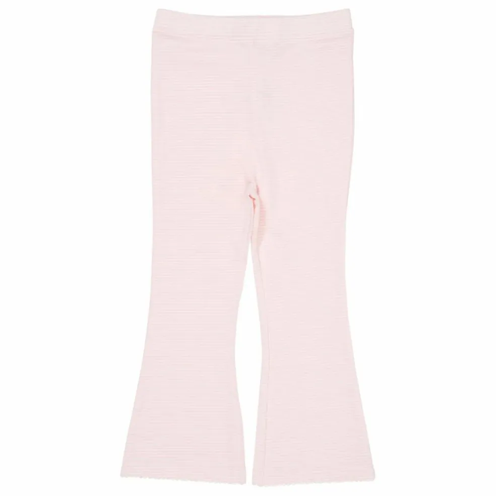Pantalon Flare Rayures Coton Bio | Rose pâle