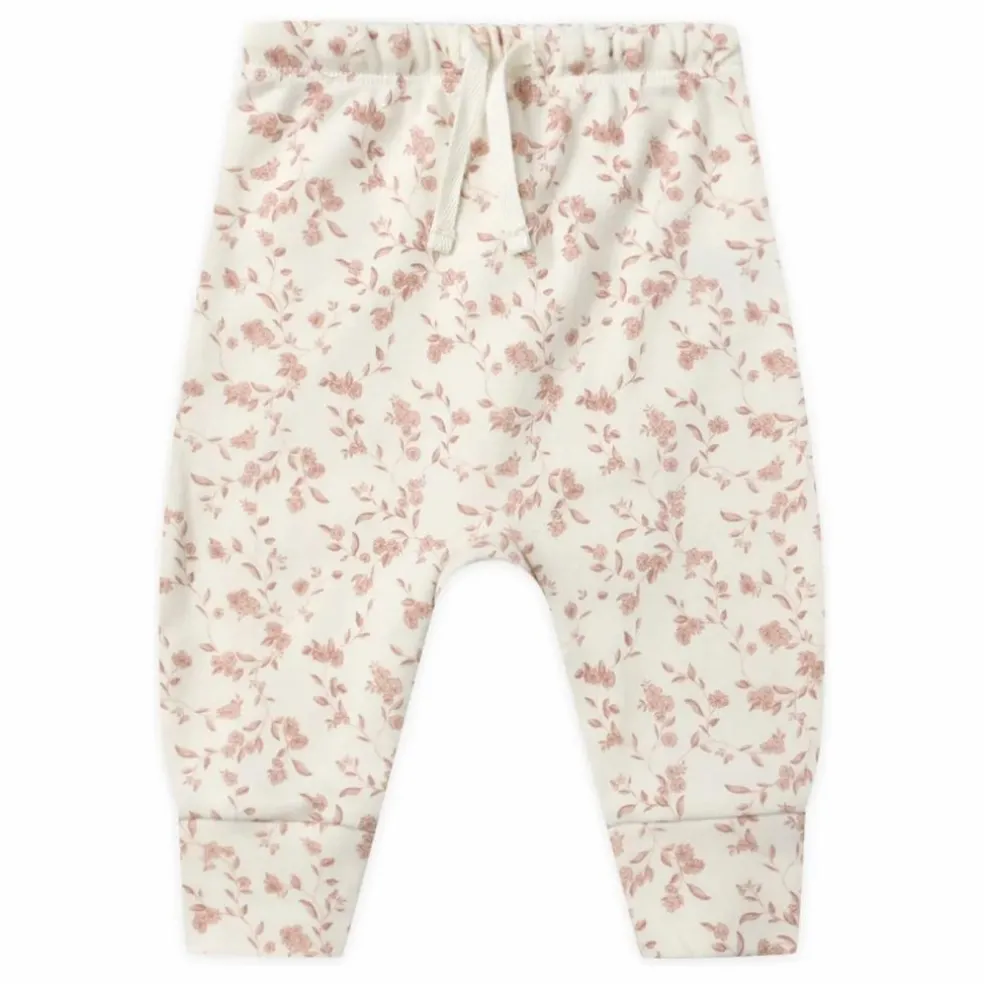 Pantalon Fleuri Coton Bio | Ivoire