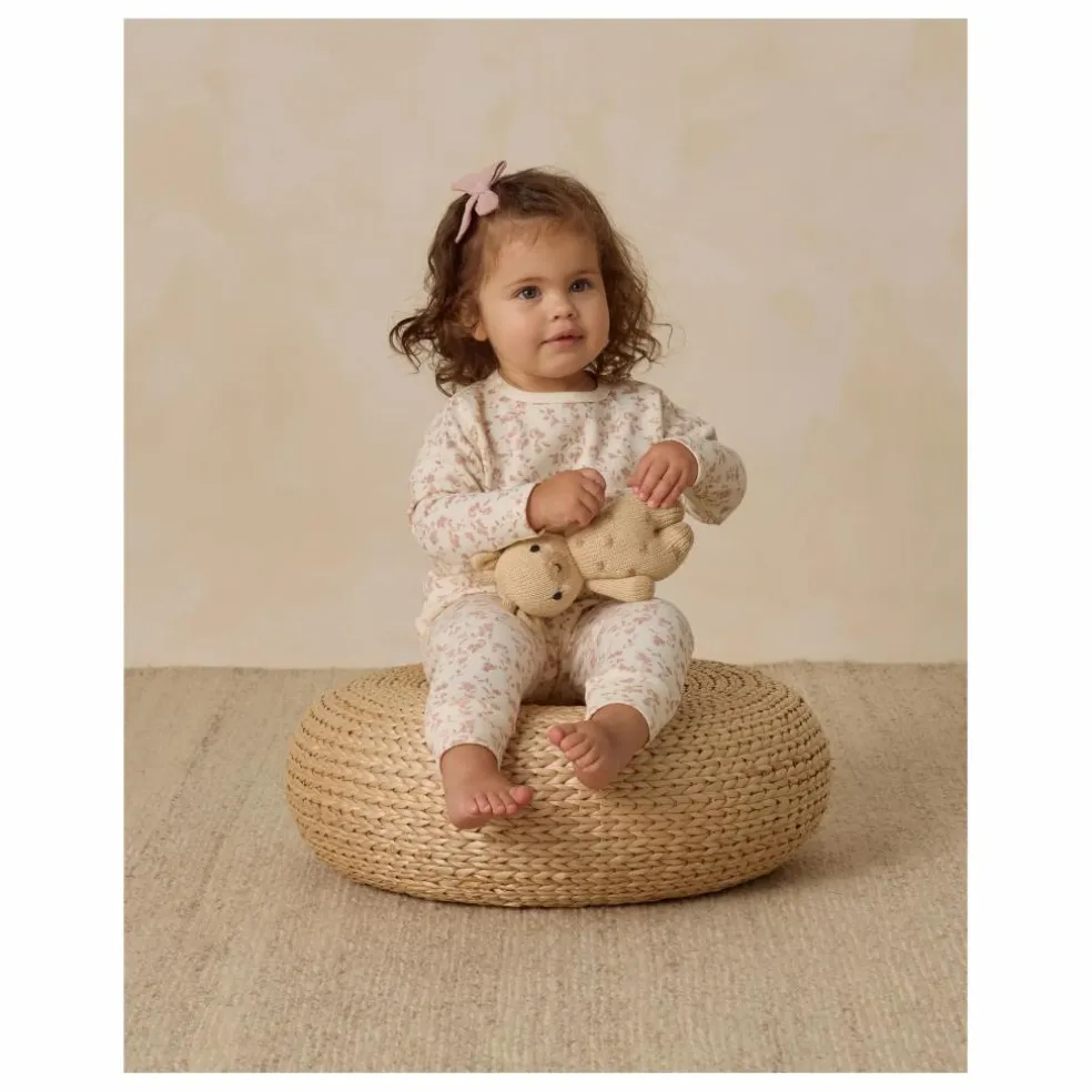Pantalon Fleuri Coton Bio | Ivoire