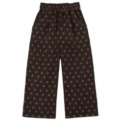 Pantalon Fleuri Velours | Noir