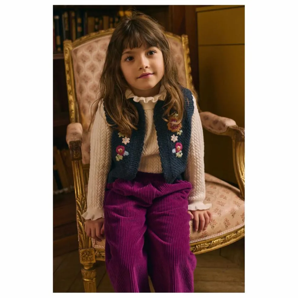 Pantalon Flor Velours | Framboise
