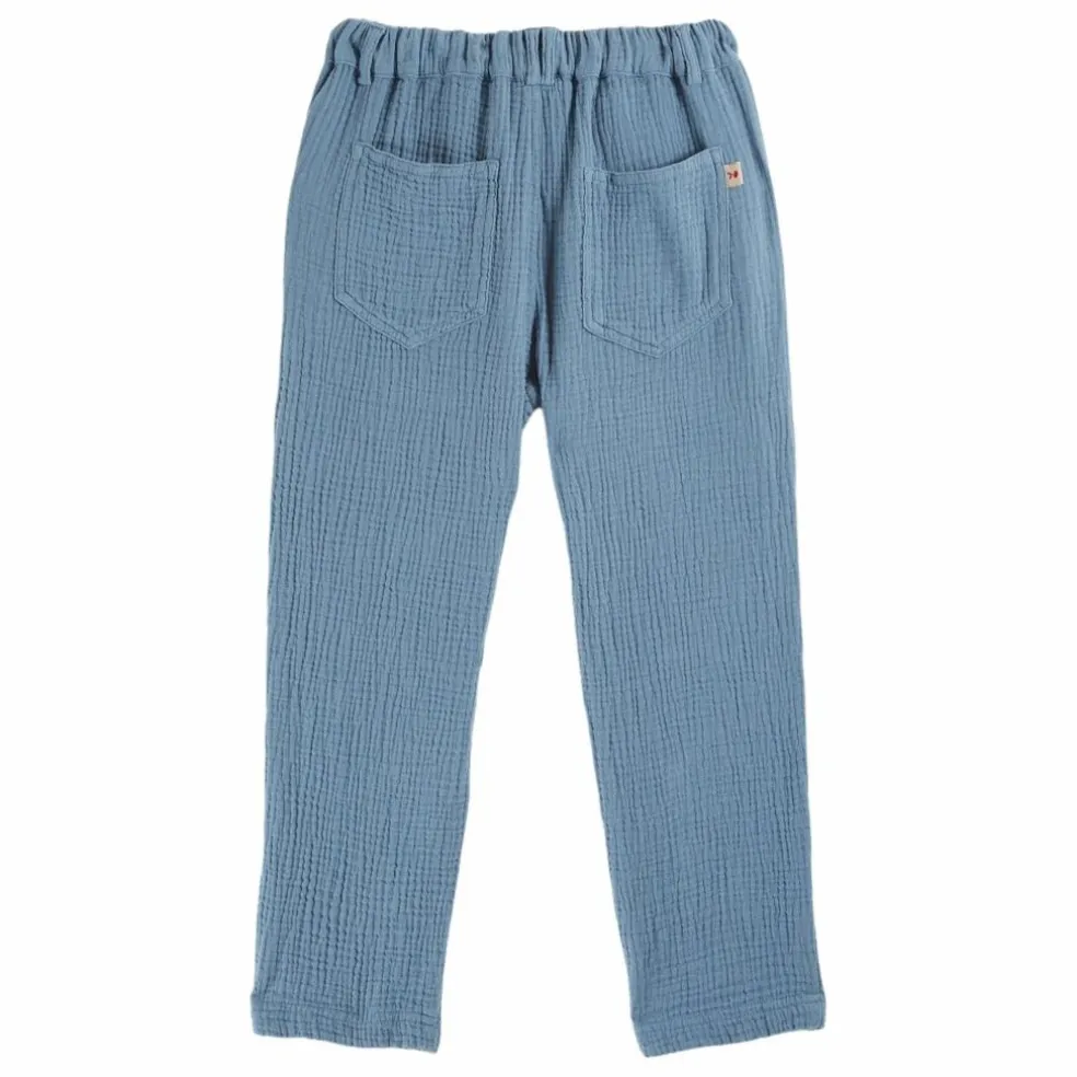 Pantalon Gaze de Coton | Bleu gris