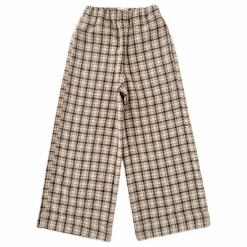 Pantalon Large Carreaux | Beige