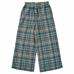 Pantalon Large Carreaux | Bleu