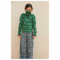 Pantalon Large Carreaux | Bleu