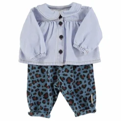 Pantalon Léopard Velours Côtelé | Bleu