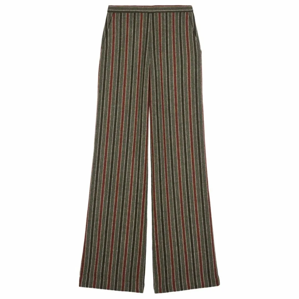 Pantalon Lova Rayé Laine | Gris