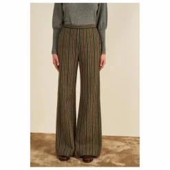 Pantalon Lova Rayé Laine | Gris