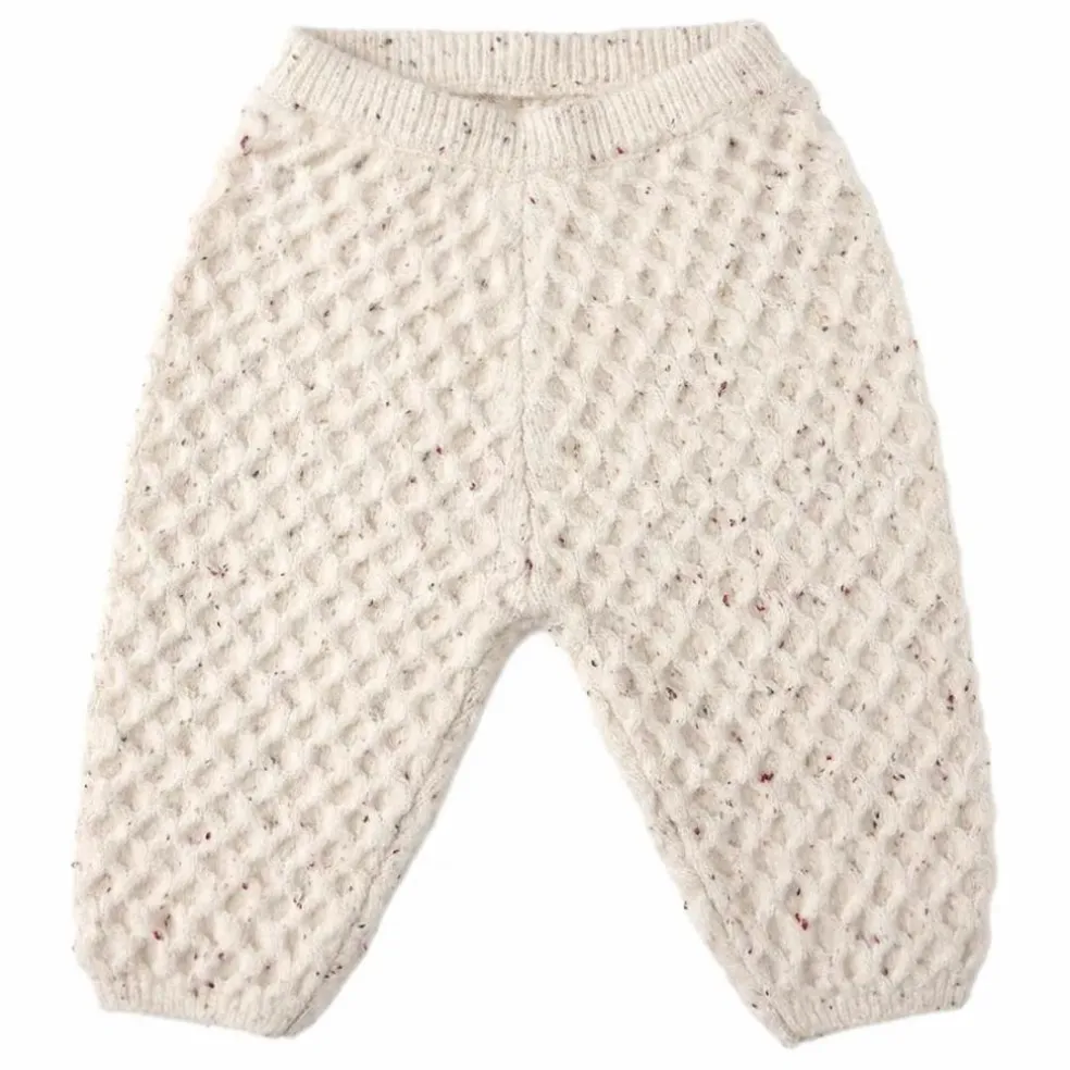 Pantalon Maille Chiné | Ecru