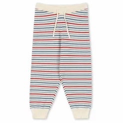 Pantalon Manis Rayé Maille Coton Bio | Ecru