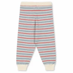 Pantalon Manis Rayé Maille Coton Bio | Ecru