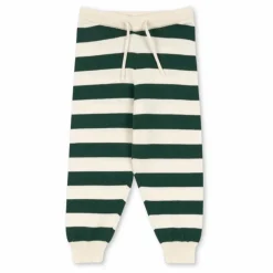 Pantalon Manis Rayures Larges Maille Coton Bio | Ecru
