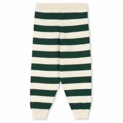 Pantalon Manis Rayures Larges Maille Coton Bio | Ecru