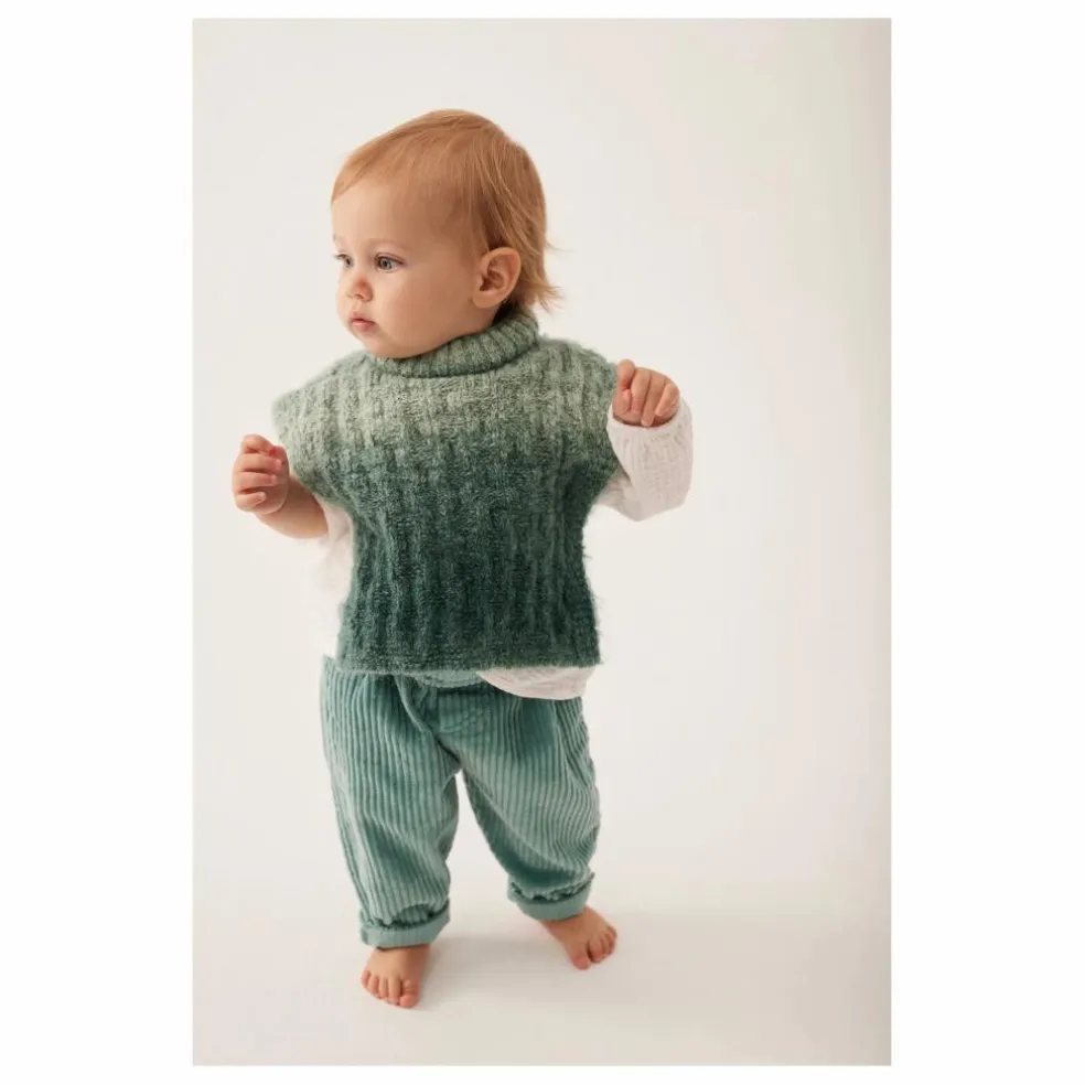 Pantalon Miki Velours Côtelé Coton Bio | Vert d'eau
