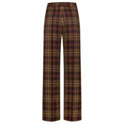 Pantalon Milton Carreaux Laine Vierge | Bordeaux